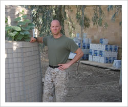 Mike with his veggie plants