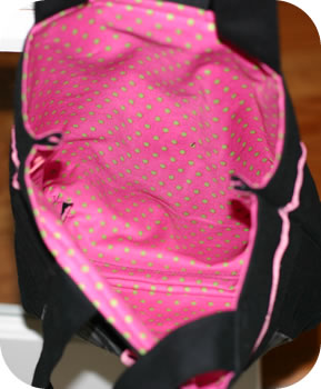 inside of bag i made for mom